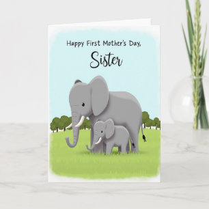 Elephant Family Mothers Day Card