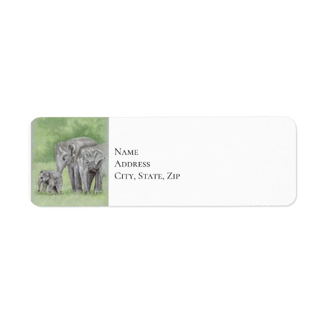 Elephant Family  Return Address Label (Front)