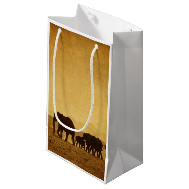 Elephant Family Small Gift Bag (Front Angled)