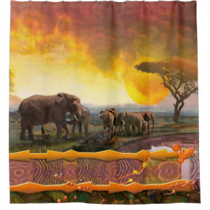 Elephant Family The Bonds that Tie Shower Curtain