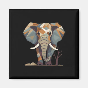 Elephant Fans' Stylish Artistic Save The Elephants Magnet
