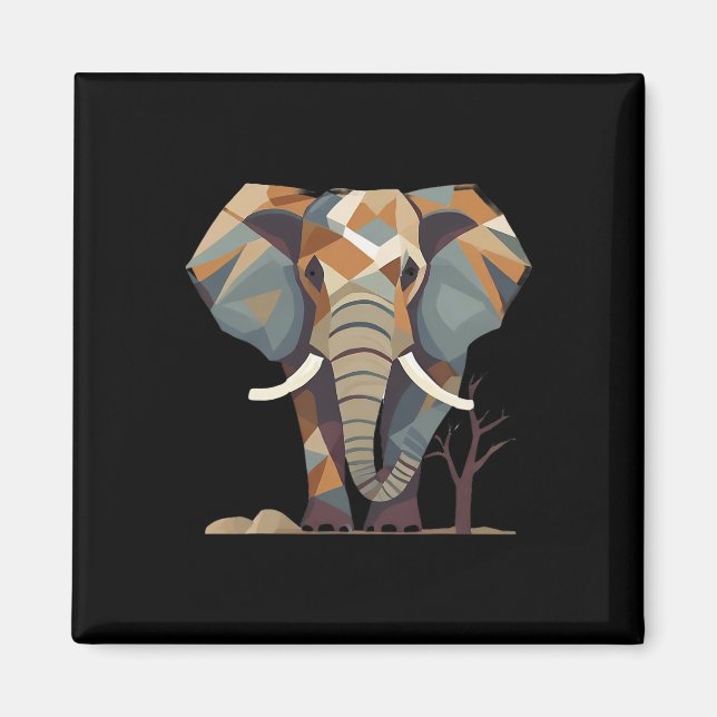 Elephant Fans' Stylish Artistic Save The Elephants Magnet (Front)