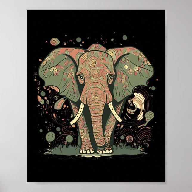 Elephant Fans' Stylish Artistic Save The Elephants Poster (Front)