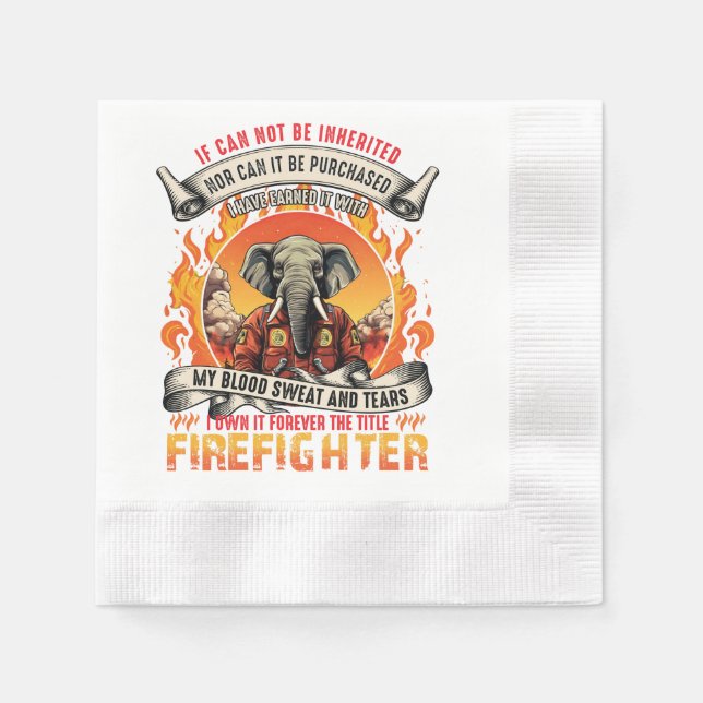 Elephant Firefighter Napkin (Front)