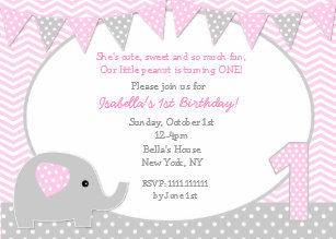 Elephant Birthday Invitations Zazzle Au