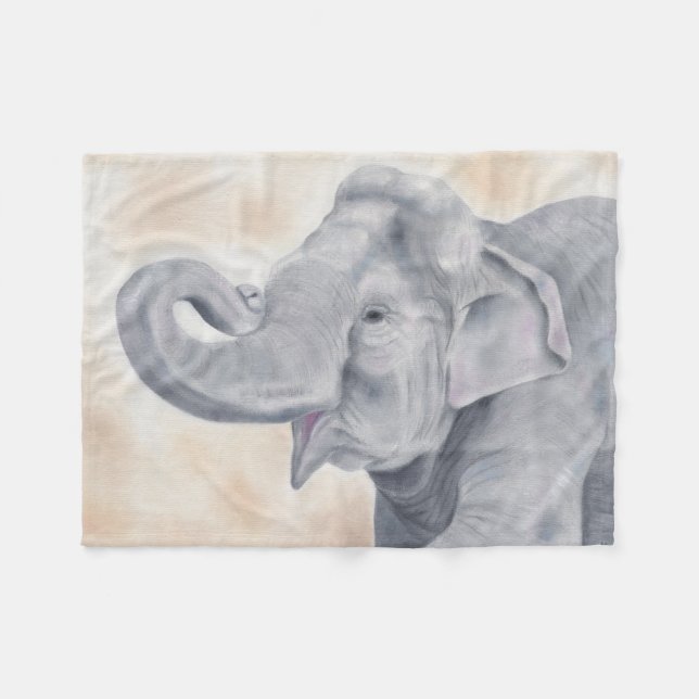 Elephant fleece blanket (Front (Horizontal))