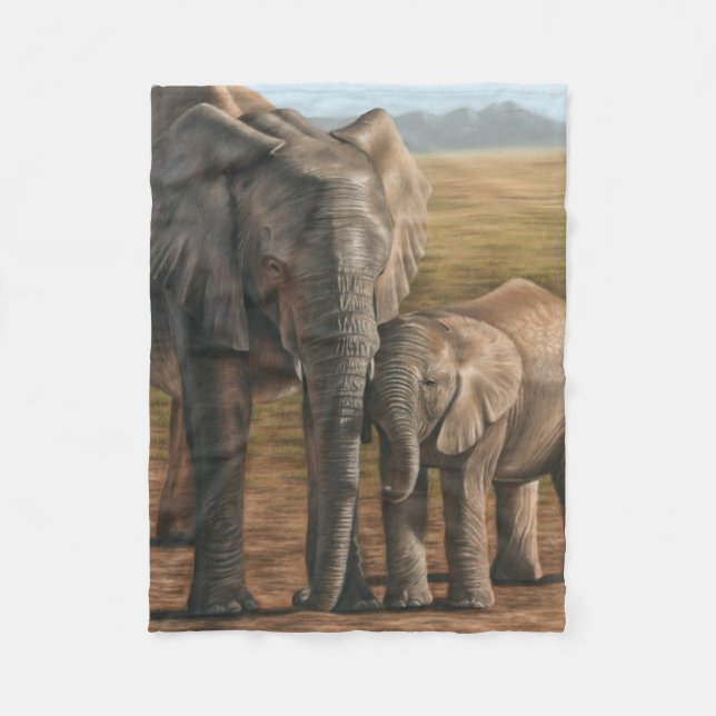 Elephant Fleece Blanket (Front)