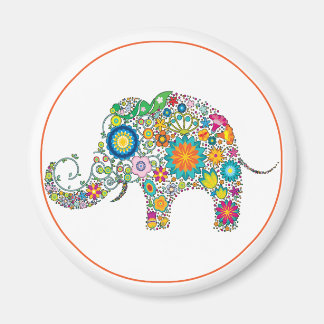Elephant Floral Art Magnet