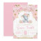 Elephant Floral Baby Shower Invitation Girl