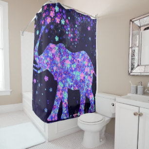 Elephant Flowers - Add Your Picture / Text / Name Shower Curtain