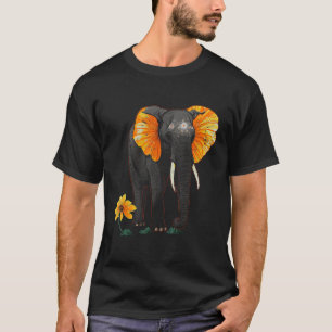 Elephant Flowers Artwork - African Art Elephant T-Shirt