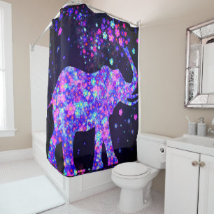 Elephant Flowers Shower Curtain
