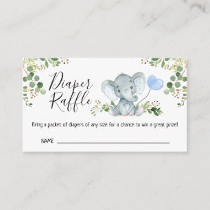 Elephant Foliage Baby Shower Diaper Raffle  Enclosure Card
