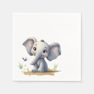 Elephant for animal themed party napkin