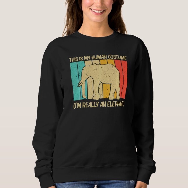 Elephant For Men Women Indian Elephant Mammoth Vin Sweatshirt (Front)