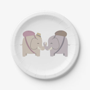 elephant friends paper plate
