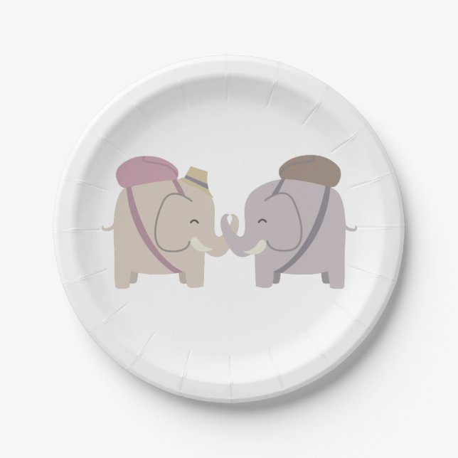 elephant friends paper plate (Front)