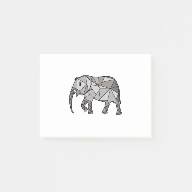 elephant geometric, bishop grey post-it notes (Front)