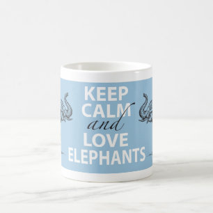 Elephant Gift Keep Calm and Love Elephants Print Coffee Mug