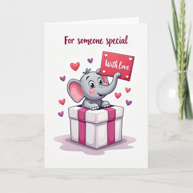 Elephant Gift Of Love Card (Front)