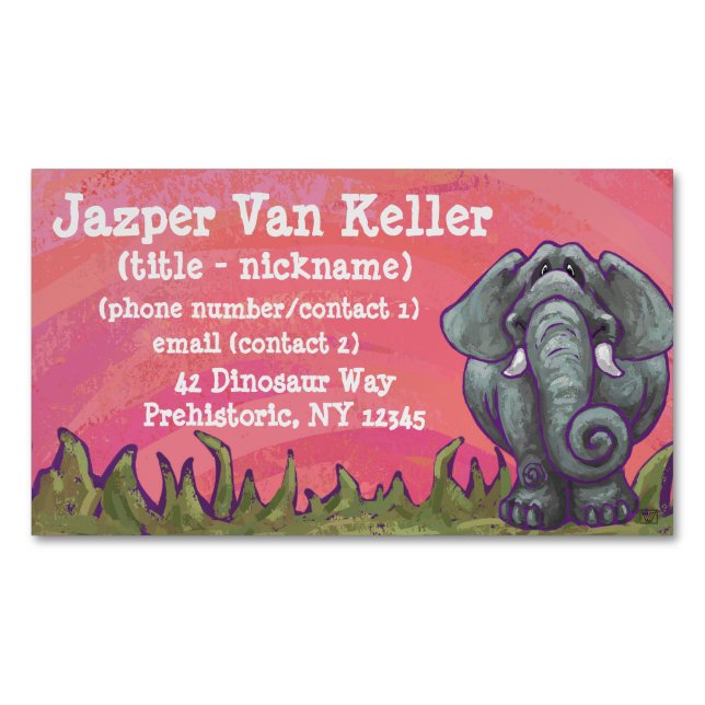 Elephant Gifts & Accessories Magnetic Business Card (Front)