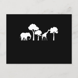 Elephant Giraffe Africa Zoo Safari Elephant Gift Postcard