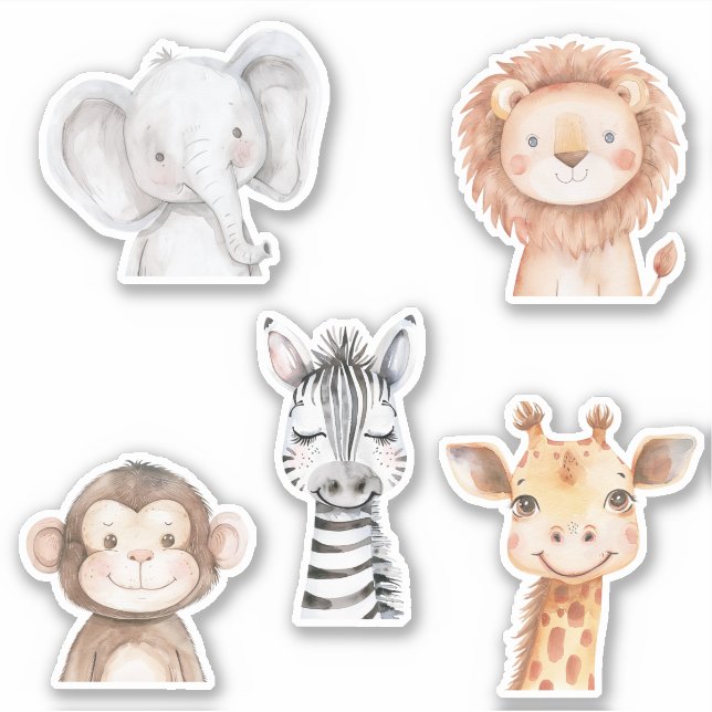 Elephant Giraffe Lion Monkey Zebra  (Front)
