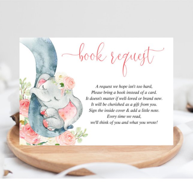 Elephant girl baby shower book instead of card (Creator Uploaded)