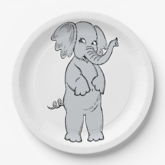 ELEPHANT GIRL PAPER PLATE (Front)