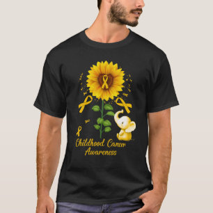 Elephant Gold Ribbon Childhood Cancer Awareness Su T-Shirt