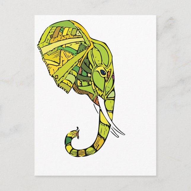 Elephant graphic design postcard (Front)