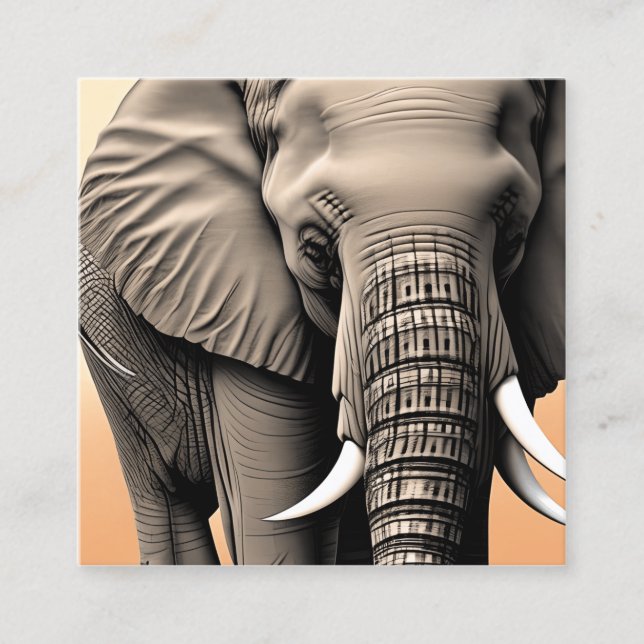 Elephant Graphic Square Business Card (Front)
