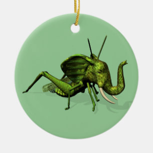 Elephant Grasshopper Crossbreed Ceramic Ornament