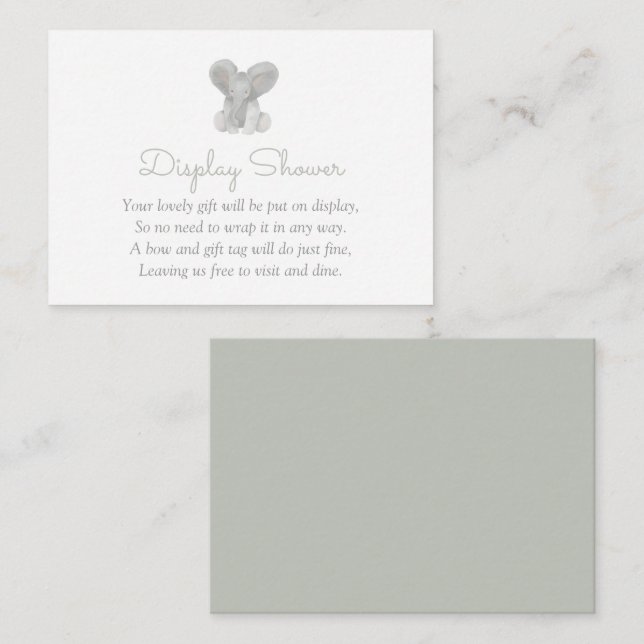 Elephant Greenery Baby Shower Books for Baby Enclo Enclosure Card (Front/Back)