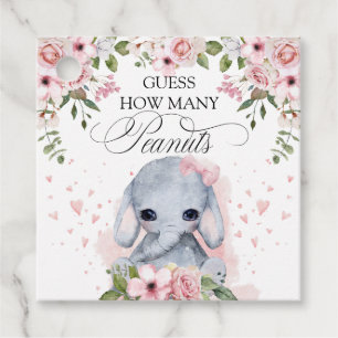 Elephant Guess How Many Peanuts Game Favour Tags