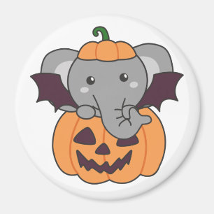 Elephant Halloween Pumpkin Bat Costume Magnet