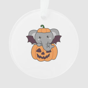 Elephant Halloween Pumpkin Bat Costume Ornament