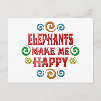 Elephant Happiness Postcard
