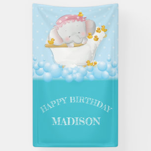 Elephant Happy Birthday Personalised Banner