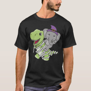 Elephant Happy Halloween Mummy T-rex Elephant Hall T-Shirt
