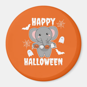 Elephant Happy Halloween Pumpkin Bat Costume Magnet