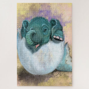 Elephant Hatching From Egg Jigsaw Puzzle