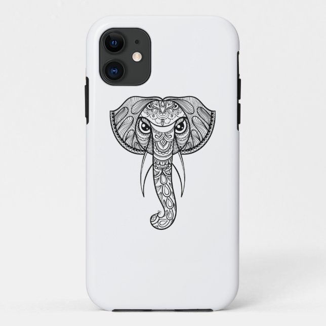 Elephant Head Doodle Case-Mate iPhone Case (Back)