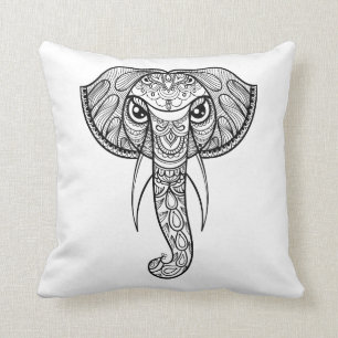 Elephant Head Doodle Cushion