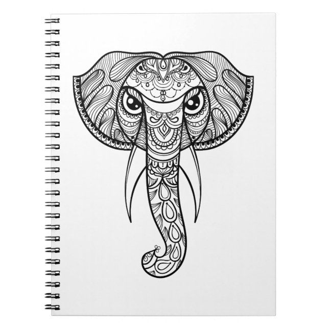 Elephant Head Doodle Notebook (Front)
