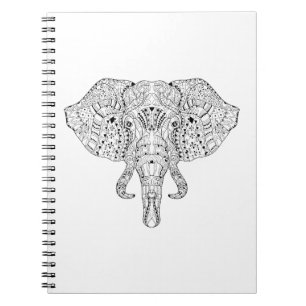 Elephant Head Doodle Sketch Notebook