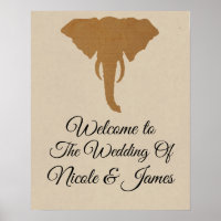 Elephant Head Natural Rustic Safari Chic Banner