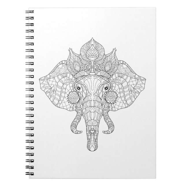 Elephant Head Zendoodle Notebook (Front)