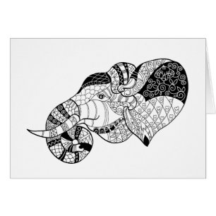 Elephant Head Zenstyle Doodle