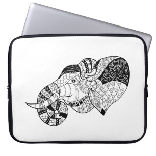 Elephant Head Zenstyle Doodle Laptop Sleeve